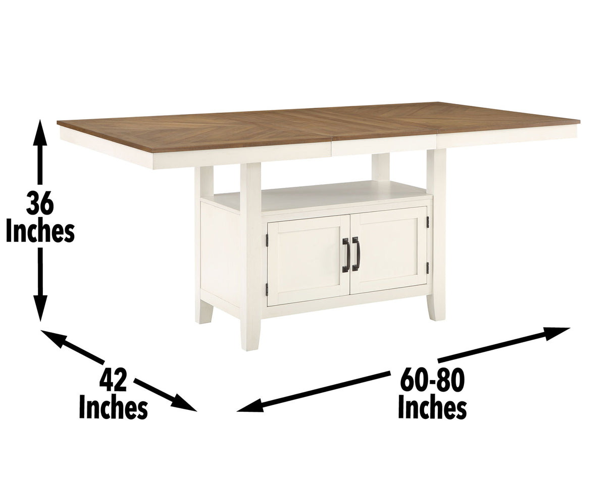 Hyland 80-inch Counter Table w/20-inch Leaf, Brown from Steve Silver - Luna Furniture