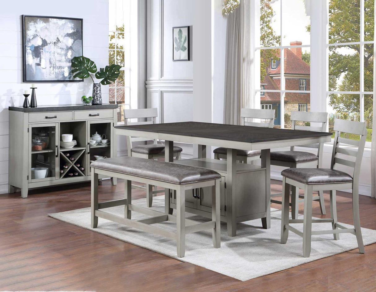 Hyland 80-inch Counter Table w/20-inch Leaf from Steve Silver - Luna Furniture