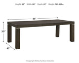 Hyndell Dining Table and 6 Chairs in Dark Brown - PKG002200