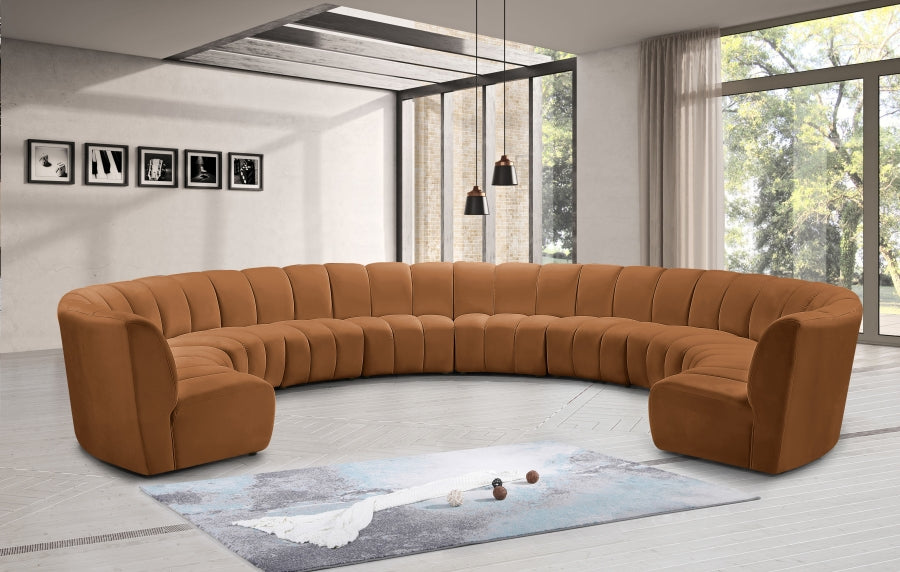 Infinity Modular 10pc. Sectional in Saddle from Meridian - Luna Furniture