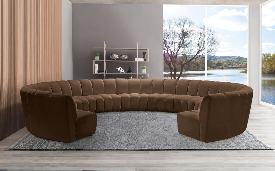 Infinity Modular 11pc. Sectional in Brown from Meridian - Luna Furniture