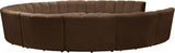 Infinity Modular 11pc. Sectional in Brown from Meridian - Luna Furniture