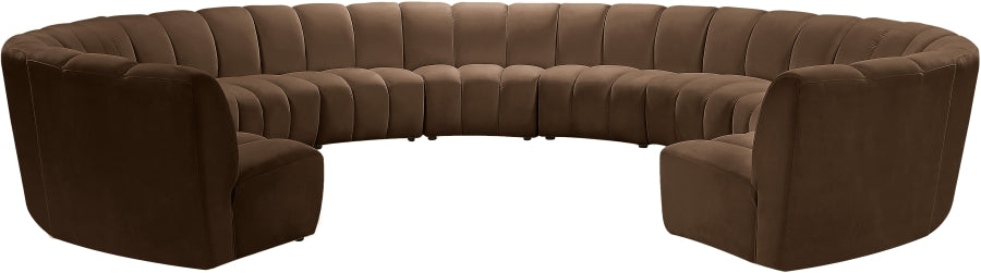 Infinity Modular 11pc. Sectional in Brown from Meridian - Luna Furniture