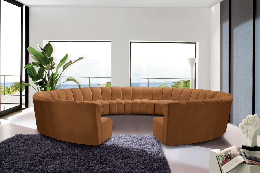 Infinity Modular 12pc. Sectional in Saddle from Meridian - Luna Furniture