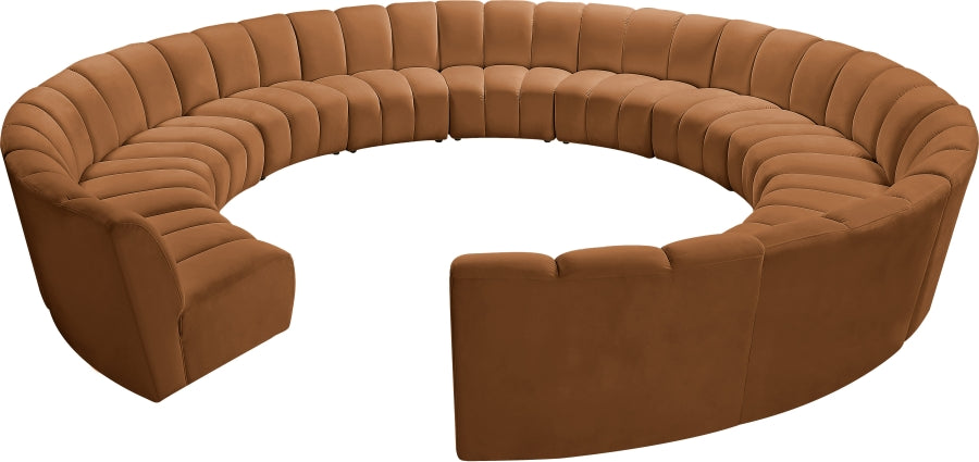 Infinity Modular 12pc. Sectional in Saddle from Meridian - Luna Furniture