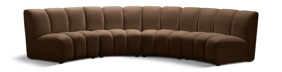 Infinity Modular 4pc. Sectional in Brown from Meridian - Luna Furniture