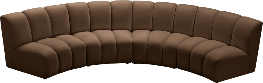 Infinity Modular 4pc. Sectional in Brown from Meridian - Luna Furniture