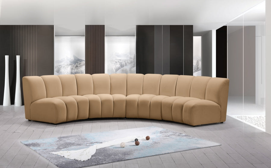 Infinity Modular 4pc. Sectional in Camel from Meridian - Luna Furniture