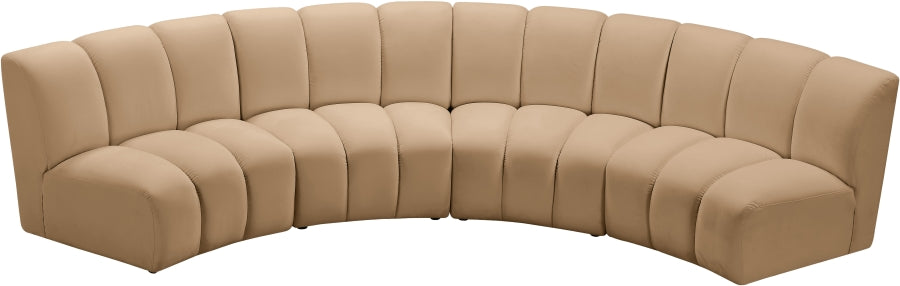 Infinity Modular 4pc. Sectional in Camel from Meridian - Luna Furniture