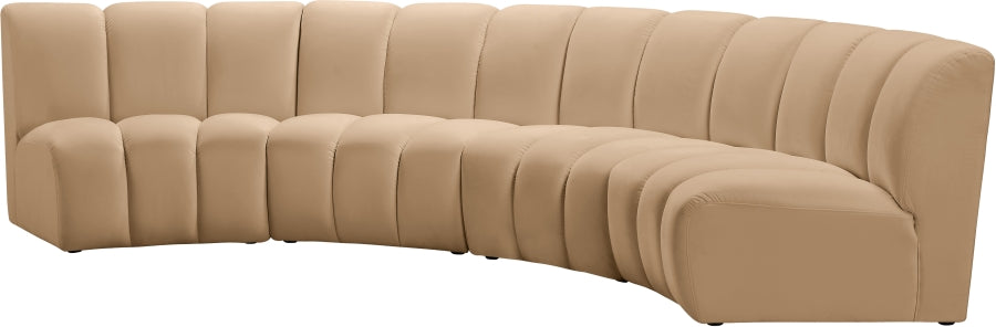 Infinity Modular 4pc. Sectional in Camel from Meridian - Luna Furniture