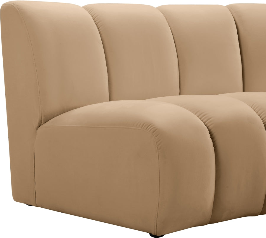 Infinity Modular 4pc. Sectional in Camel from Meridian - Luna Furniture