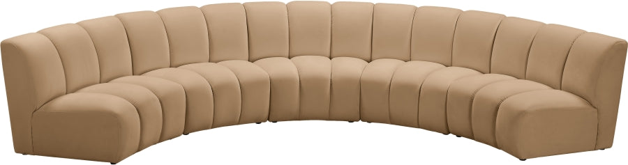 Infinity Modular 5pc. Sectional in Camel from Meridian - Luna Furniture