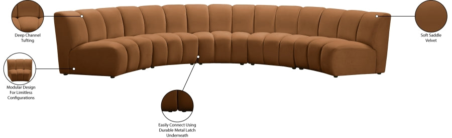 Infinity Modular 5pc. Sectional in Saddle from Meridian - Luna Furniture