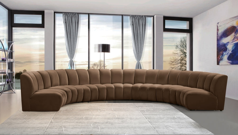 Infinity Modular 7pc. Sectional in Brown from Meridian - Luna Furniture