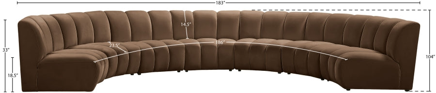 Infinity Modular 7pc. Sectional in Brown from Meridian - Luna Furniture