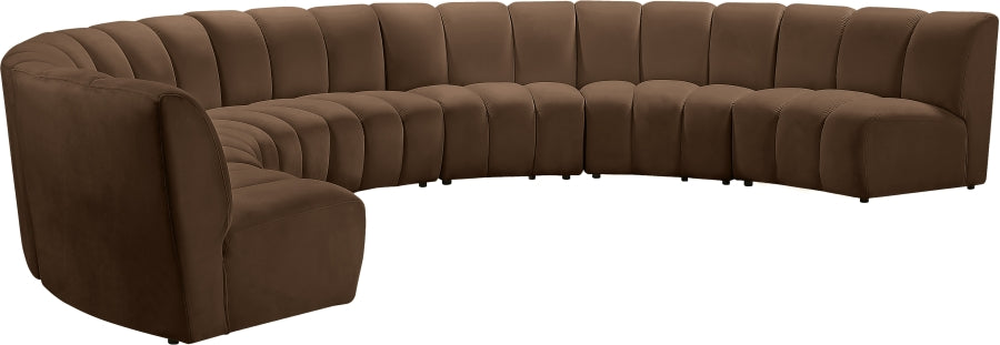 Infinity Modular 7pc. Sectional in Brown from Meridian - Luna Furniture