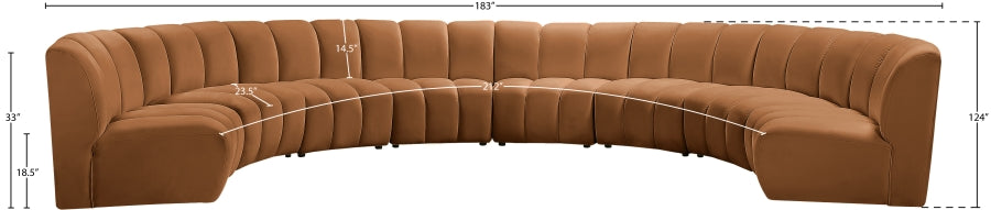 Infinity Modular 8pc. Sectional in Saddle from Meridian - Luna Furniture