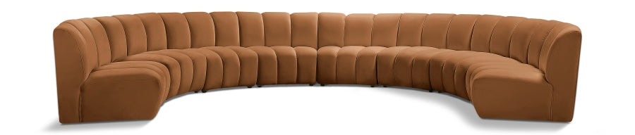 Infinity Modular 8pc. Sectional in Saddle from Meridian - Luna Furniture