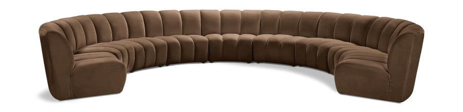 Infinity Modular 9pc. Sectional in Brown from Meridian - Luna Furniture