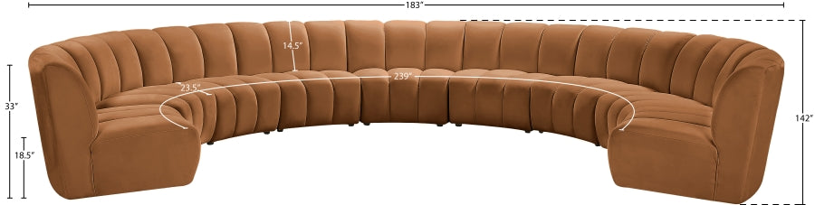 Infinity Modular 9pc. Sectional in Saddle from Meridian - Luna Furniture