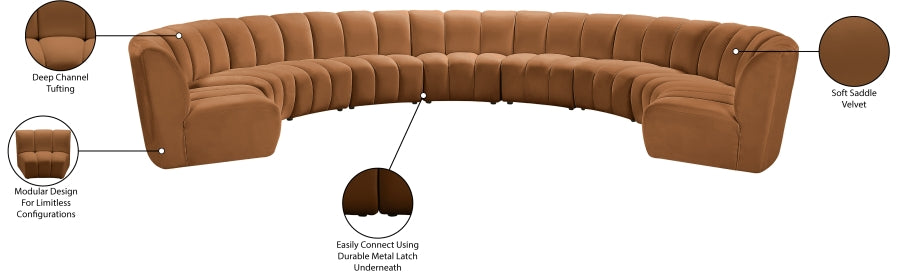 Infinity Modular 9pc. Sectional in Saddle from Meridian - Luna Furniture