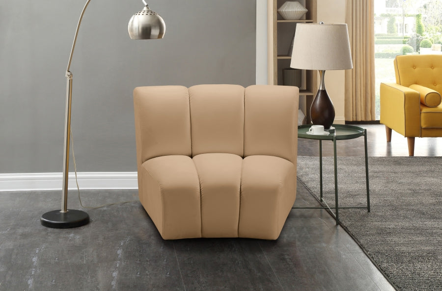 Infinity Modular Chair in Camel from Meridian - Luna Furniture