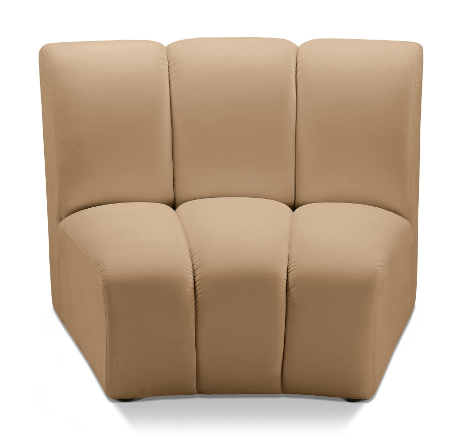 Infinity Modular Chair in Camel from Meridian - Luna Furniture