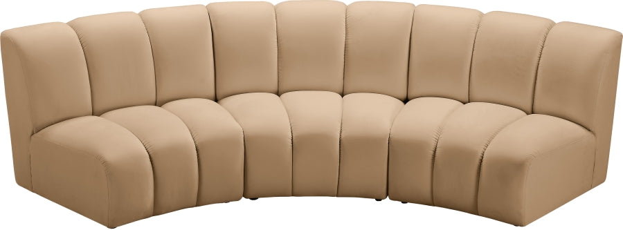 Infinity Modular Sofa in Camel from Meridian - Luna Furniture