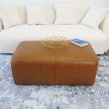 Ingram Tan Leather Ottoman - OTT00400801