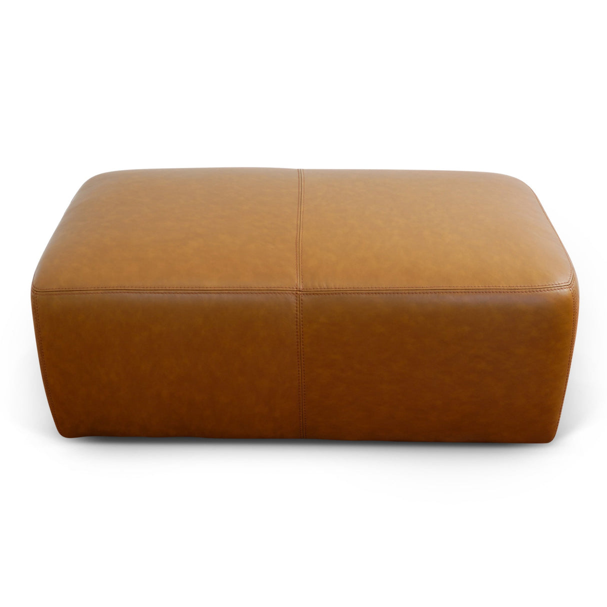 Ingram Tan Leather Ottoman - OTT00400801