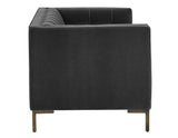 Isaac Channel Stitched Gray Velvet Loveseat from Steve Silver - Luna Furniture