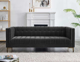 Isaac Channel Stitched Gray Velvet Sofa from Steve Silver - Luna Furniture