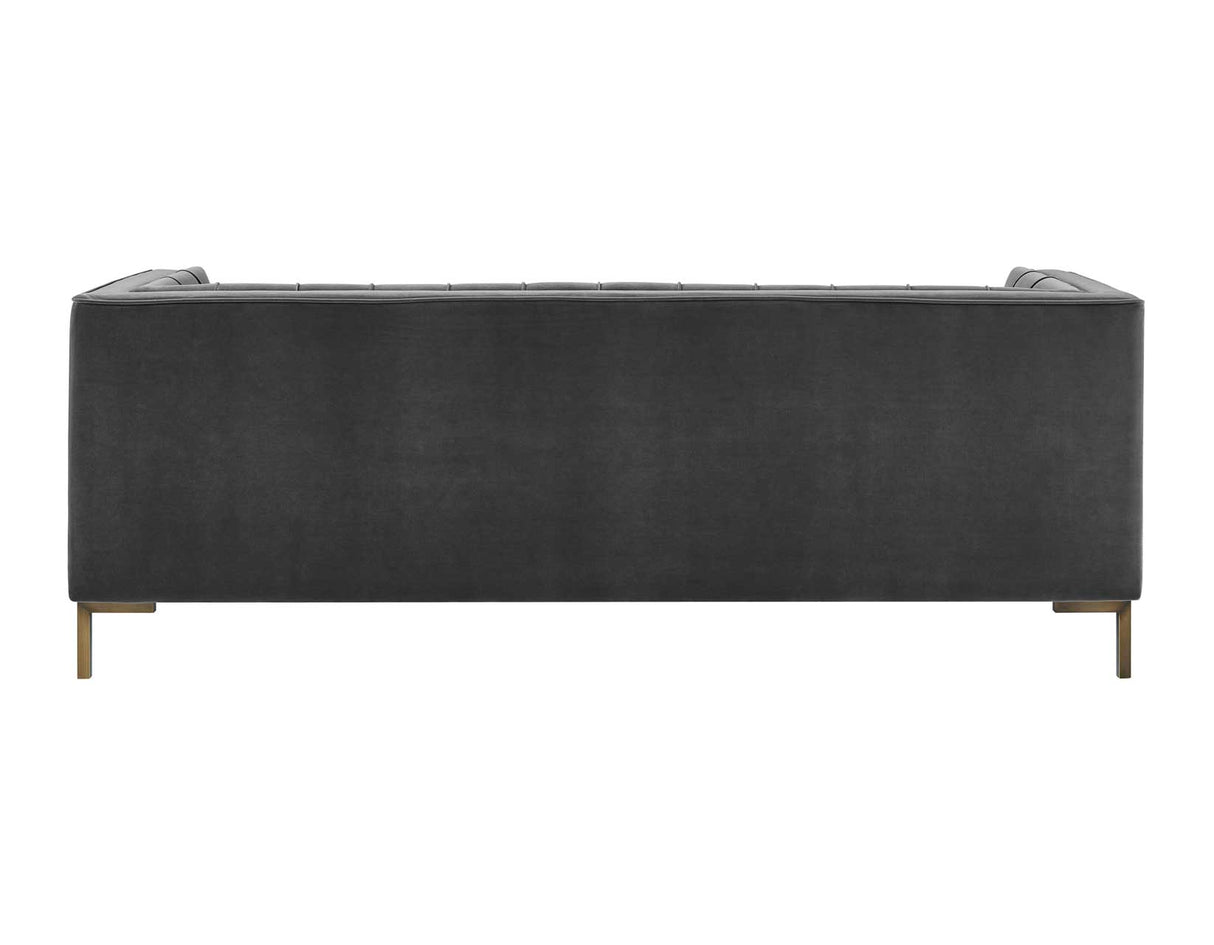 Isaac Channel Stitched Gray Velvet Sofa from Steve Silver - Luna Furniture