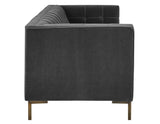 Isaac Channel Stitched Gray Velvet Sofa from Steve Silver - Luna Furniture