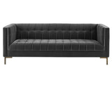 Isaac Channel Stitched Gray Velvet Sofa from Steve Silver - Luna Furniture