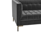 Isaac Channel Stitched Gray Velvet Sofa from Steve Silver - Luna Furniture