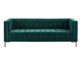 Isaac Channel Stitched Green Velvet Sofa from Steve Silver - Luna Furniture