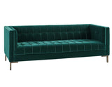 Isaac Channel Stitched Green Velvet Sofa from Steve Silver - Luna Furniture