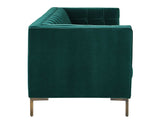 Isaac Channel Stitched Green Velvet Sofa from Steve Silver - Luna Furniture