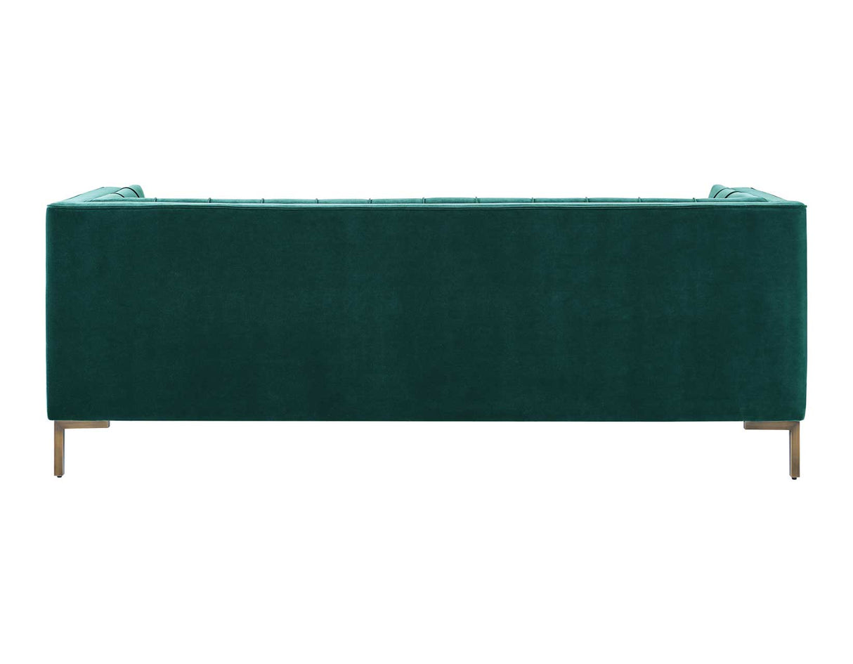 Isaac Channel Stitched Green Velvet Sofa from Steve Silver - Luna Furniture