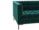 Isaac Channel Stitched Green Velvet Sofa from Steve Silver - Luna Furniture