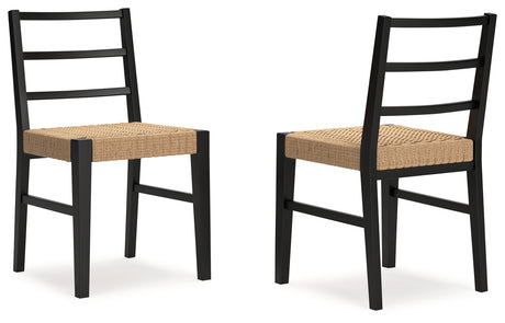 Isanti Light Brown/Black Dining Chair, Set of 2 - D752-02