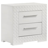 Ives 2-drawer Nightstand Bedside Table White High Gloss from Coaster - Luna Furniture