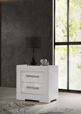 Ives 2-drawer Nightstand Bedside Table White High Gloss from Coaster - Luna Furniture