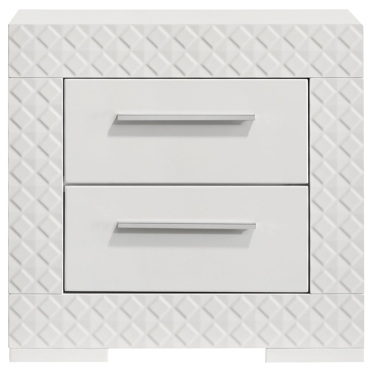 Ives 2-drawer Nightstand Bedside Table White High Gloss from Coaster - Luna Furniture