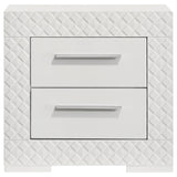 Ives 2-drawer Nightstand Bedside Table White High Gloss from Coaster - Luna Furniture