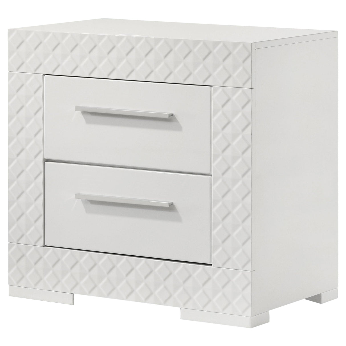 Ives 2-drawer Nightstand Bedside Table White High Gloss from Coaster - Luna Furniture