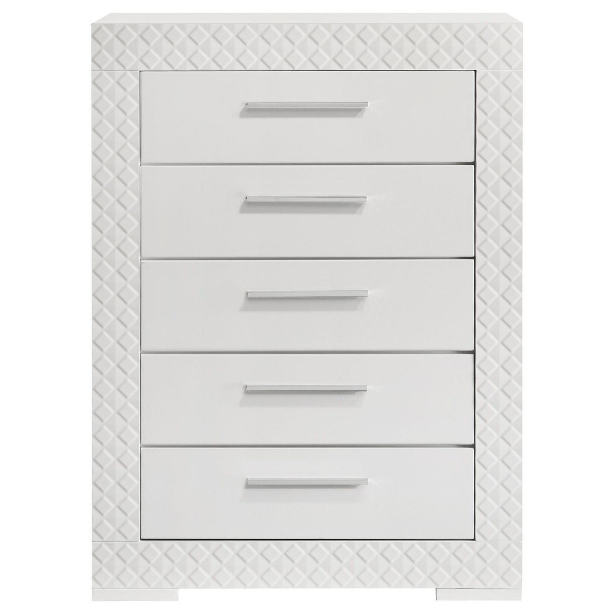 Ives 5-drawer Bedroom Chest of Drawers White High Gloss from Coaster - Luna Furniture