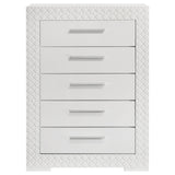 Ives 5-drawer Bedroom Chest of Drawers White High Gloss from Coaster - Luna Furniture