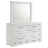 Ives 6-drawer Dresser and Mirror White High Gloss from Coaster - Luna Furniture